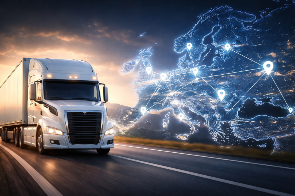 Truck transporting general loads across the UK and Europe